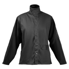 VEVOR Flame-Resistant Welding Jacket - L Size, Heavy Duty Split Cowhide Leather Sleeve + 9 oz. FR Cotton Body
