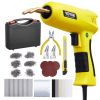 VEVOR Plastic Welding Kit, 220W Plastic Welder Gun with 1200PCS Hot Staples & 76PCS Welding Rods, Professional Hot Staple Welding Gun with LED Light