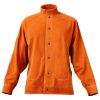 VEVOR Flame-Resistant Welding Jacket - XL Size, Heavy Duty Cowhide Leather Welding Jacket, Waterproof Heat-Resistant Safety Jacket with Snap Buttons