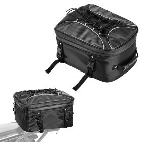 VEVOR Motorcycle Tail Bag, 22-34 L Expandable Motorcycle Rear Seat Bag with Waterproof Rain Cover
