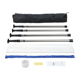 VEVOR Dust Barrier Poles, 12 Ft Barrier Poles, Dust Barrier System with 4 Telescoping Poles, Carry Bag and 32.8x13.12 Ft Plastic Film