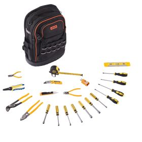 VEVOR Tool Backpack with Tools, 65 Pockets, Heavy-duty Tools Storage Organizer Bags with Laptop Compartment & Molded Base