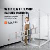 Dust Barrier Poles, 12 Ft Barrier Poles, Dust Barrier System with 4 Telescoping Poles, Carry Bag and 32.8x13.12 Ft Plastic Film