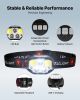 VEVOR 2 Pack Headlamps, Bright LED Rechargeable Headlight, Lightweight Head Flashlight with 12 Lighting Modes & Motion Sensor, Adjustable Headband