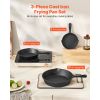 Cast Iron Skillet, 3-Piece Frying Pan Set (6, 8, 10 in), Heavy-Duty Skillets with Heat-Resistant Handle, Pre-Seasoned Chef's Pan, Kitchen Cookware