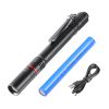 5.9 Inch Rechargeable Penlight, 300 lumens 3 Lighting Modes Pocket Pen Light, Adjustable Focus, IP44 Waterproof, Aluminum Alloy for Camping, Reading