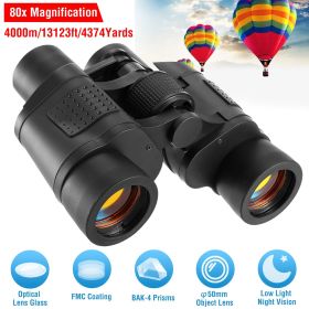 Portable HD Binoculars with FMC Lens Low Light Night Vision Telescope for Bird Watching Hunting Sports Events Concerts Adventure w/ Shoulder Strap Bag