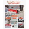 Snow Pusher Shovel with Wheels, 37.8 in Wheeled Snowplow Shovel with Bi-Directional Angled Blade & 90° Adjustable Handle