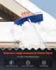 VEVOR Snow Roof Rake, 24 in PP Plastic Blade, 3.8-18.2 ft Adjustable Roof Snow Scraper with Wheels, Anti-Slip Handle Snows Removal Tool