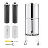 Gravity-fed Water Filter System, 2.25G 304 Stainless-Steel Countertop Filtration System, Reduces Lead and up to 99% of Chlorine