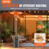 VEVOR Patio Heater for Outdoor Use, 50000BTU Propane Heater Tall Hammered With Round Table Design, Metal Burner and Wheels