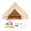 Canvas Bell Tent, 4 Seasons 6 m/19.68 ft Yurt Tent, Canvas Tent for Camping with Stove Jack, Breathable Tent Holds up to 10 People
