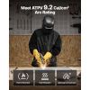 Flame-Resistant Welding Jacket - L Size, Heavy Duty Split Cowhide Leather Sleeve + 9 oz. FR Cotton Body