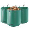 3-Pack 72 Gallon Reusable Yard Waste Bag, Large Lawn Garden Bags, Heavy Duty Collapsible Garden Leaf Trash Container, Stand-Up Grass Clipping Bin