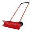 Snow Pusher Shovel with Wheels, 37.8 in Wheeled Snowplow Shovel with Bi-Directional Angled Blade & 90° Adjustable Handle