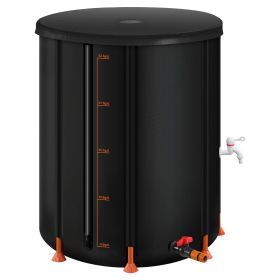 Collapsible Rain Barrel, 53 Gallon Portable Rain Water Collection Barrel, 1000D PVC Rainwater Collection System