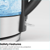 Fast Boiling 1.8L Electric Glass Kettle, Removable Tea Infuser, LED Lights, Stainless Steel