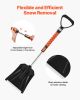 VEVOR Snow Shovel and Snow Brush, 42 in Extendable Snows Broom & Ice Scraper with 180° Pivoting Brush Head, Non-Slip Grip