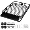 Roof Rack Cargo Basket, 64" x 39" x 6" Rooftop Cargo Carrier with Extension, Heavy-duty Steel 200 LBS Capacity Universal Roof Rack Basket