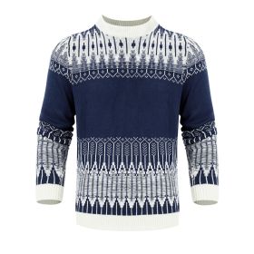 Men's Knitted Sweater Fashion Long-sleeved Pullover Tops Fall And Winter Clothing (Option: 1 Style-S)