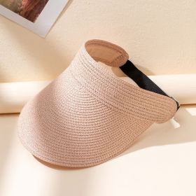 Womens Wide Brim Sun Visor Foldable Straw Beach Hat Women's Hat New Year Presents Christmas Valentine's Gift For Her (Color: Pink, size: One Size Fits All)