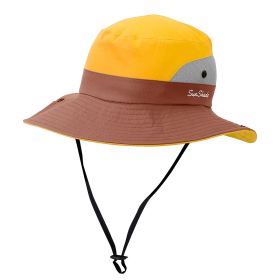 Women Summer Sun Bucket Hats Foldable UV Protection Cotton Cap Wide Brim Floppy Cap Packable Ponytail Mesh Travel Hat For Beach Fishing Camping Travel (Color: Yellow, size: One size)