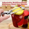Adjustable Stainless Steel Jar & Can Opener , Ergonomic Multifunctional Bottle Opener, Effortless Grip for Seniors, Fits Most Jar Lids & Bottle Necks
