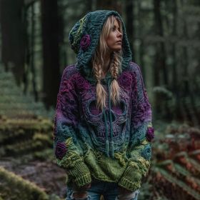 Autumn And Winter Relaxed-fit Hoodie Top Casual Drop-shoulder Vintage Printed Sweater (Option: WYUT15479-S)