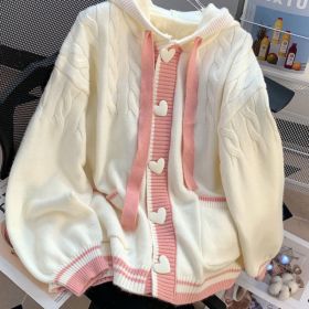 Beauty Spring And Autumn Hooded Sweater Coat Women's Autumn And Winter Wear Matching Design Sense (Option: White-S)